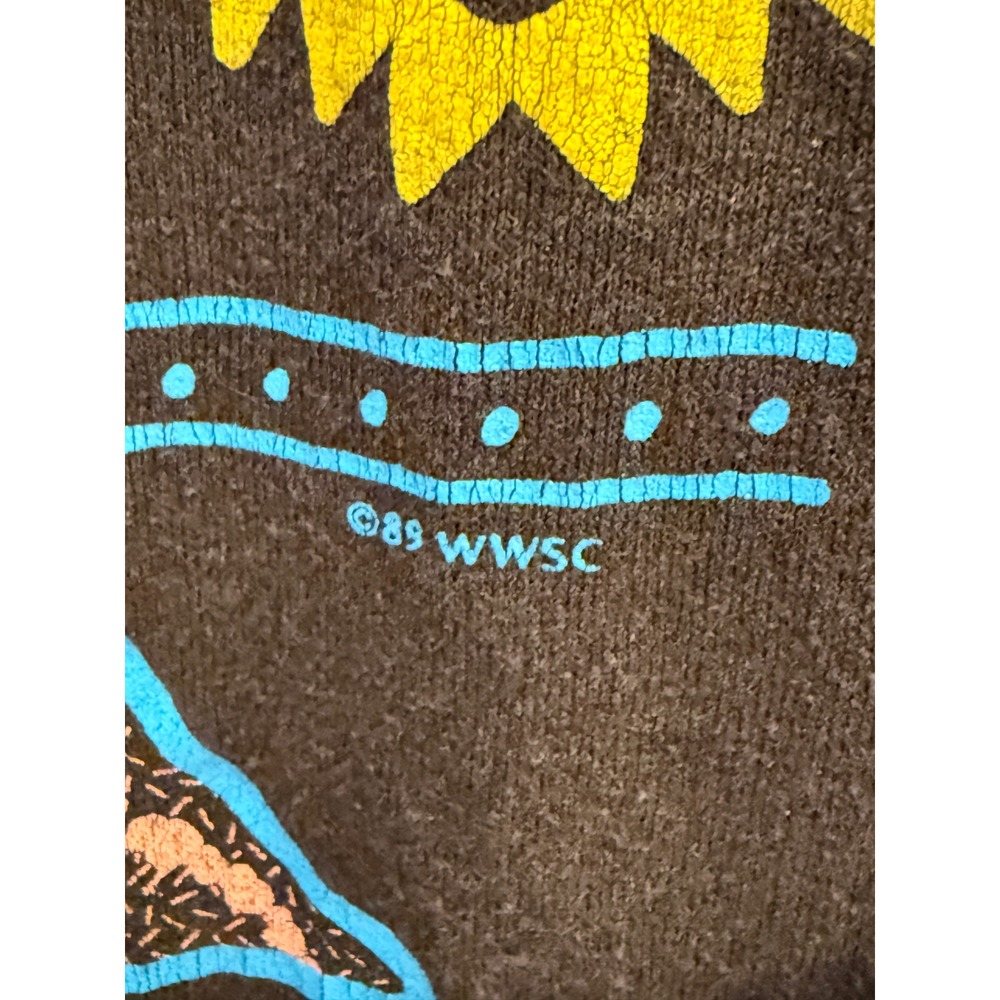 Vintage 80s Jerzees Wall Drug Coyote Neon Graphic T-Shirt Medium - Picture 4 of 6